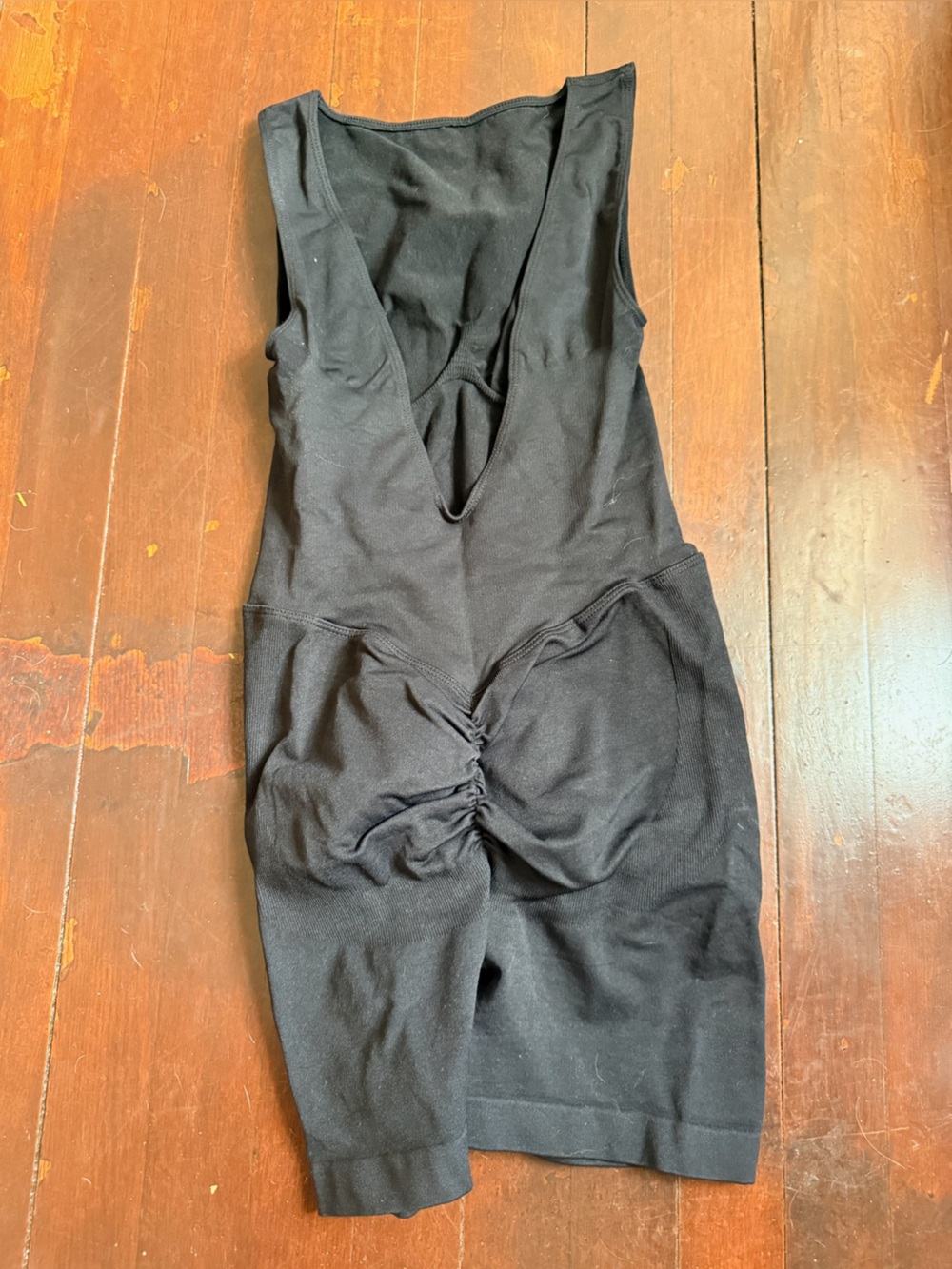 AKIRA Black Ruched Bodysuit